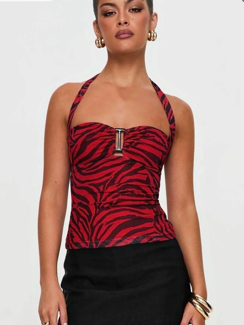 WORN ONCE Princess Polly Mesh Halter Top